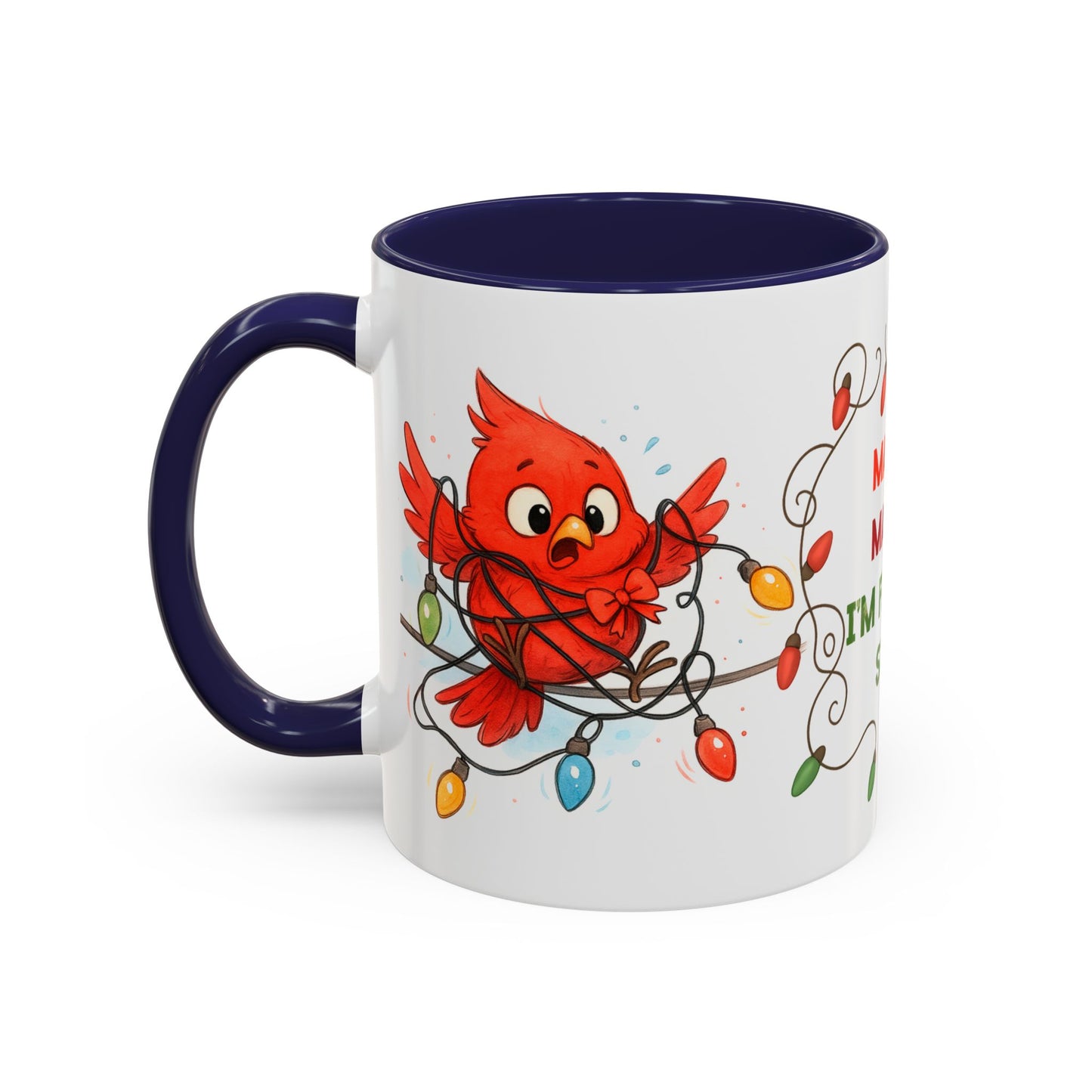Holiday Coffee Mug - Cardinal and Christmas Lights