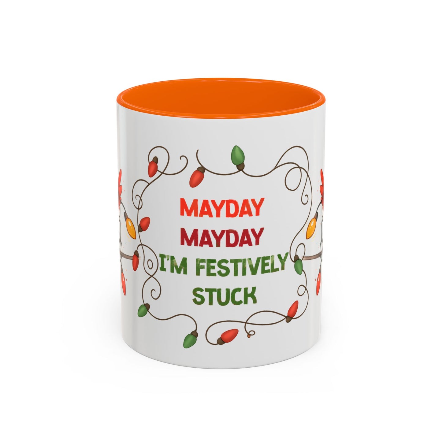 Holiday Coffee Mug - Cardinal and Christmas Lights