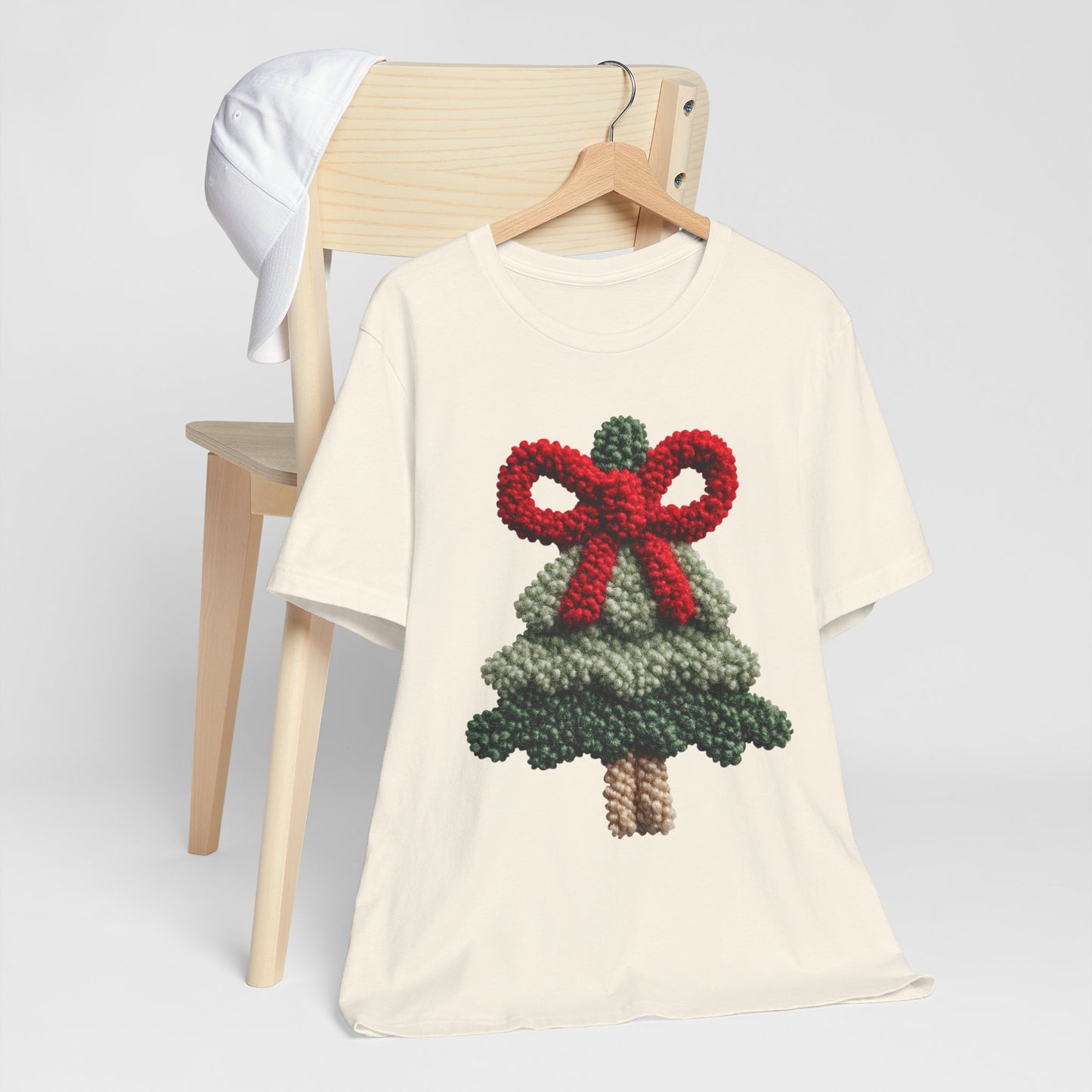 Christmas Tree Knit Tee - Tee with Red Bow