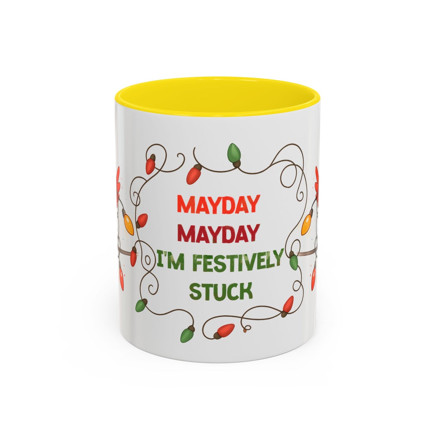 Holiday Coffee Mug - Cardinal and Christmas Lights