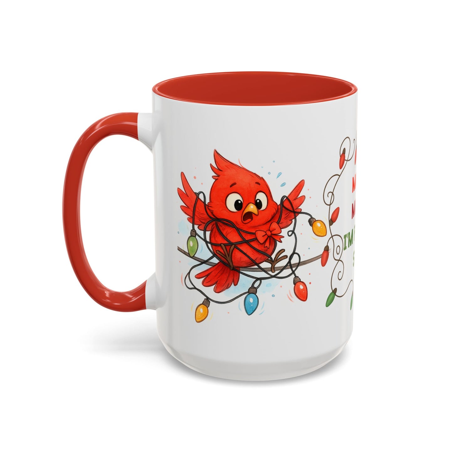 Holiday Coffee Mug - Cardinal and Christmas Lights