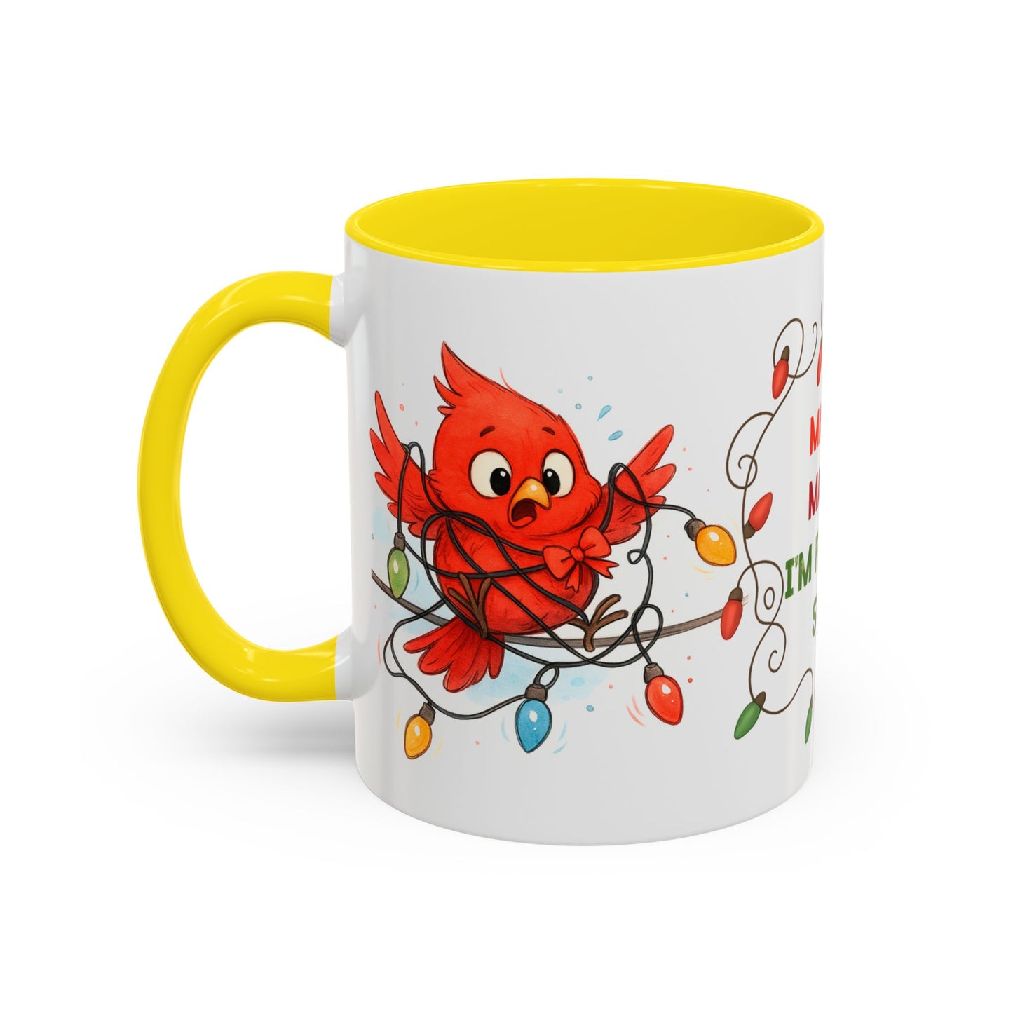 Holiday Coffee Mug - Cardinal and Christmas Lights
