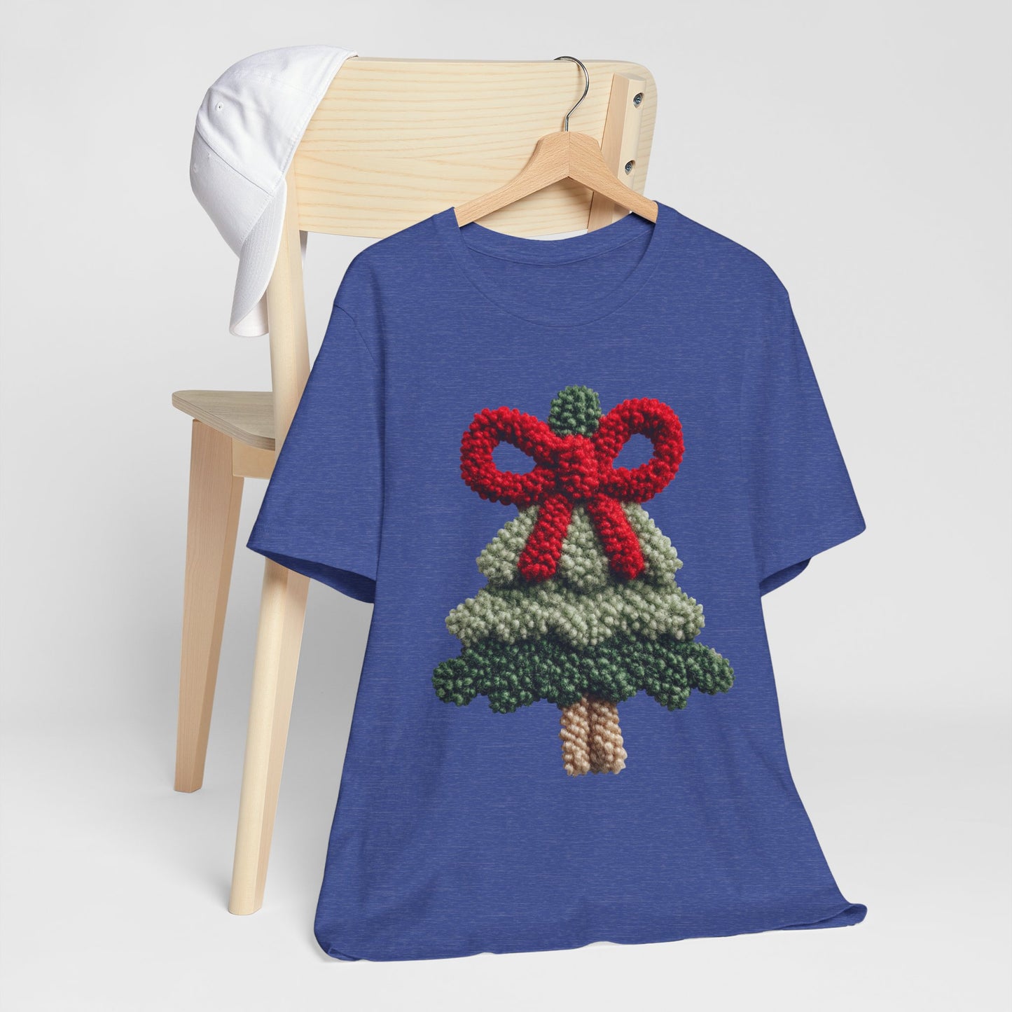 Christmas Tree Knit Tee - Tee with Red Bow
