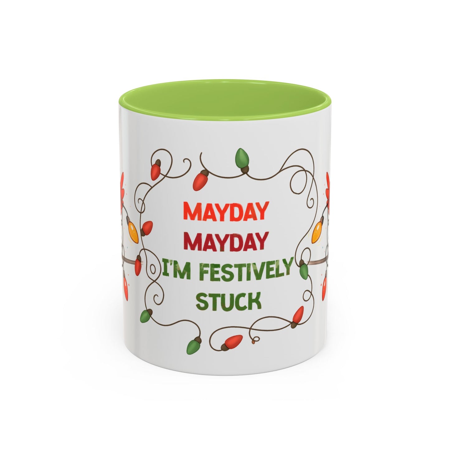 Holiday Coffee Mug - Cardinal and Christmas Lights