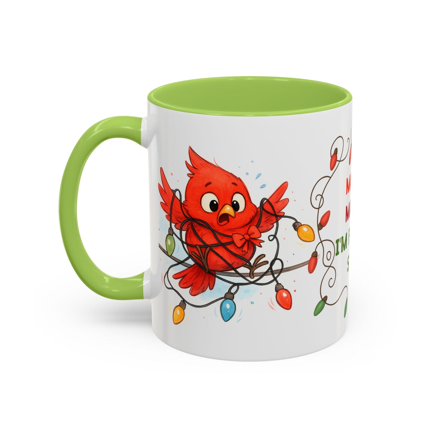 Holiday Coffee Mug - Cardinal and Christmas Lights