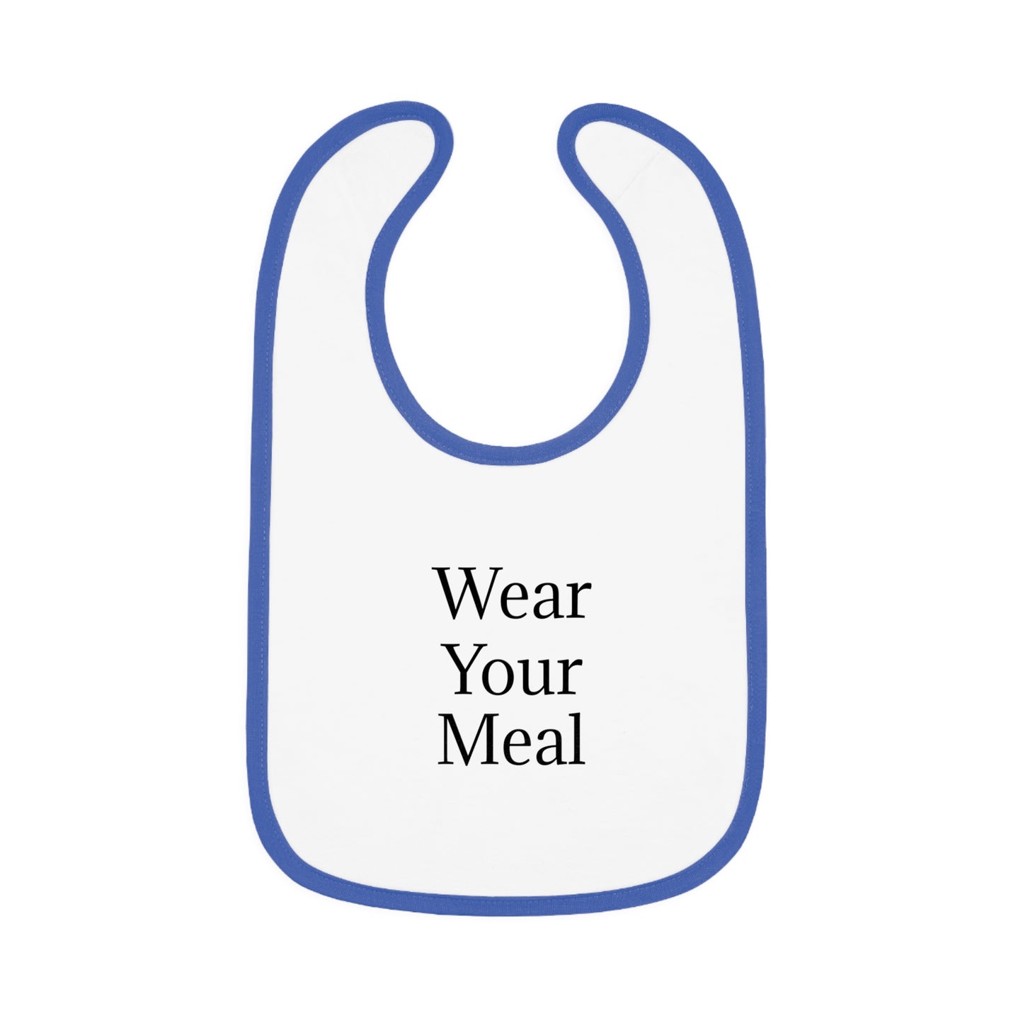 Baby Bib with Red Starburst — Contrast Trim Jersey Feeding Bib