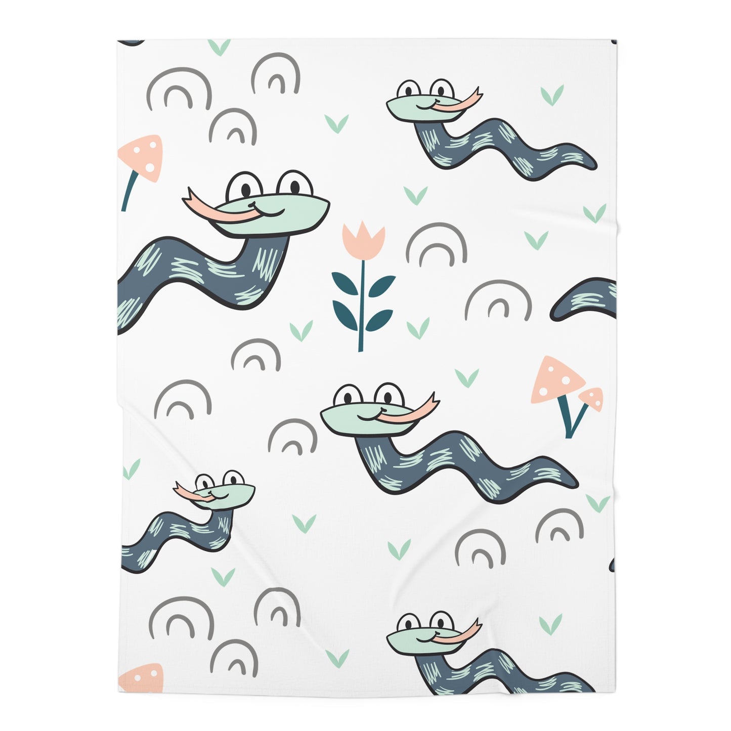 Cute Snake Pattern Baby Swaddle Blanket — Pastel Nursery Muslin Swaddle