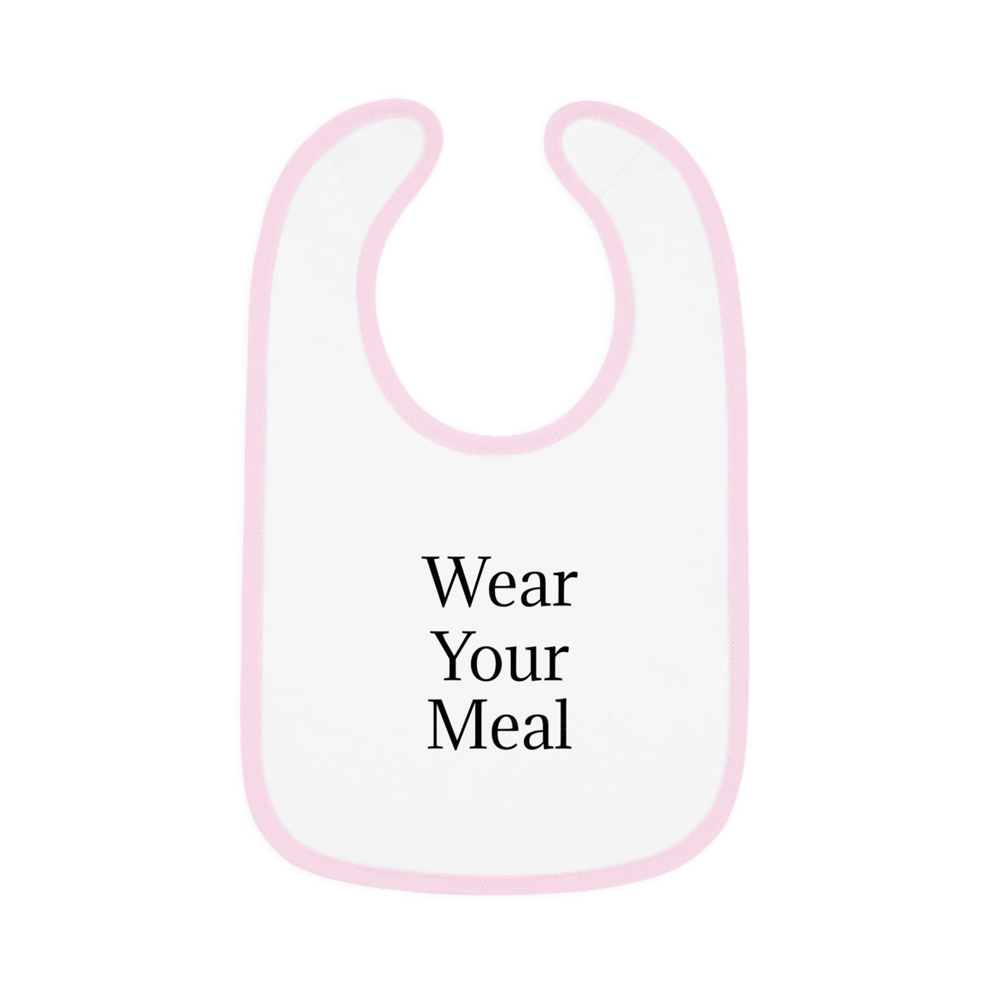 Baby Bib with Red Starburst — Contrast Trim Jersey Feeding Bib