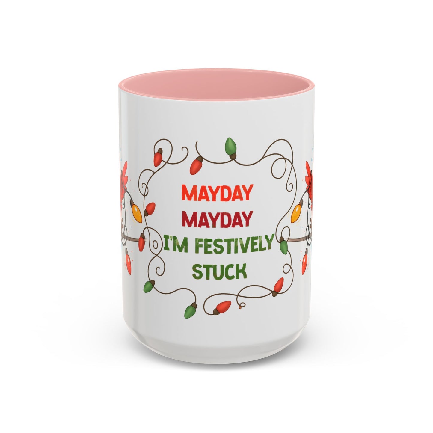 Holiday Coffee Mug - Cardinal and Christmas Lights