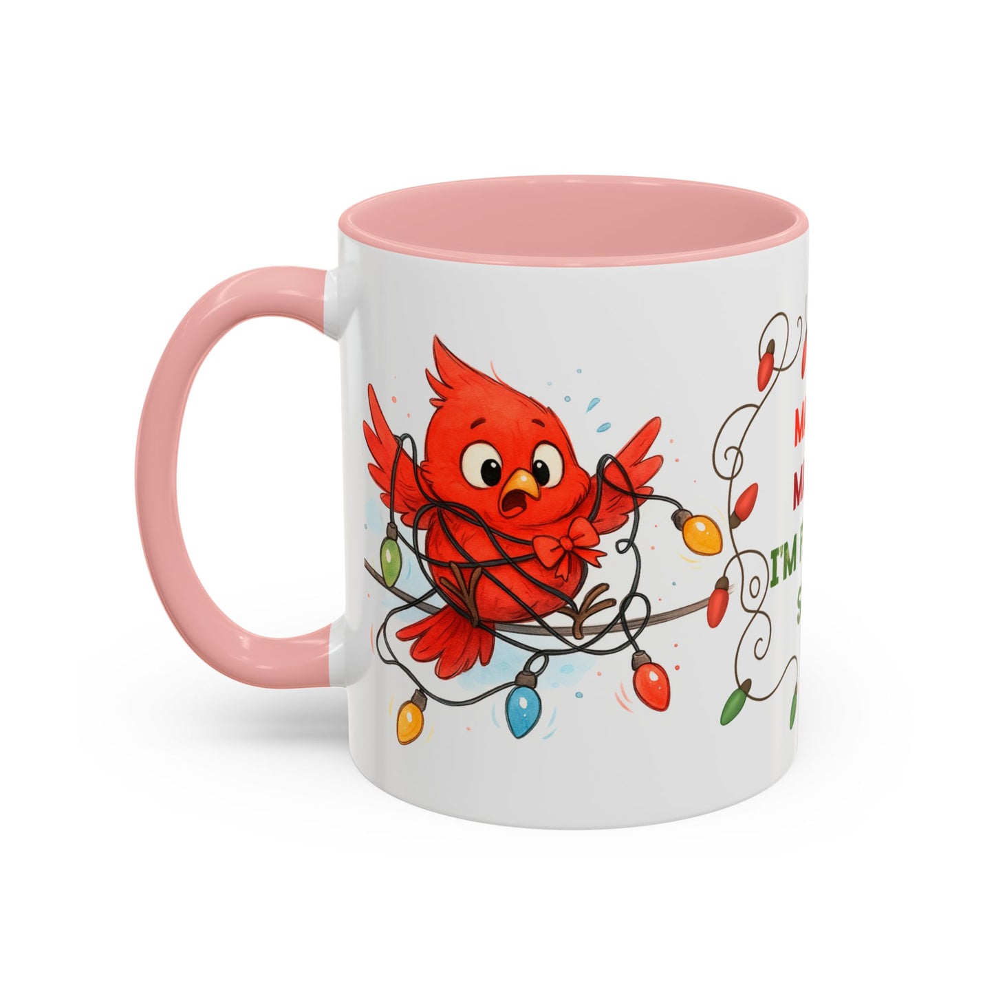 Holiday Coffee Mug - Cardinal and Christmas Lights