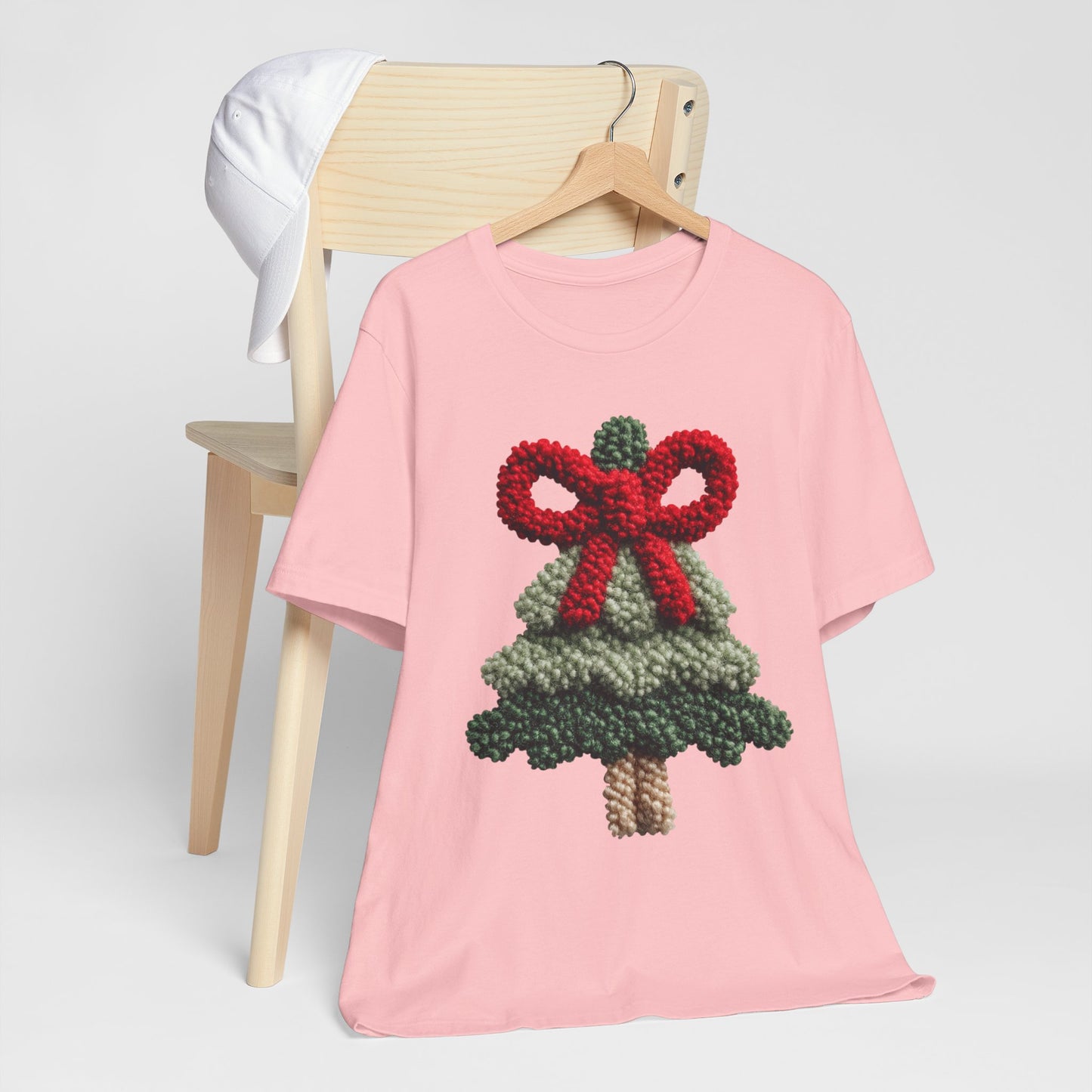 Christmas Tree Knit Tee - Tee with Red Bow