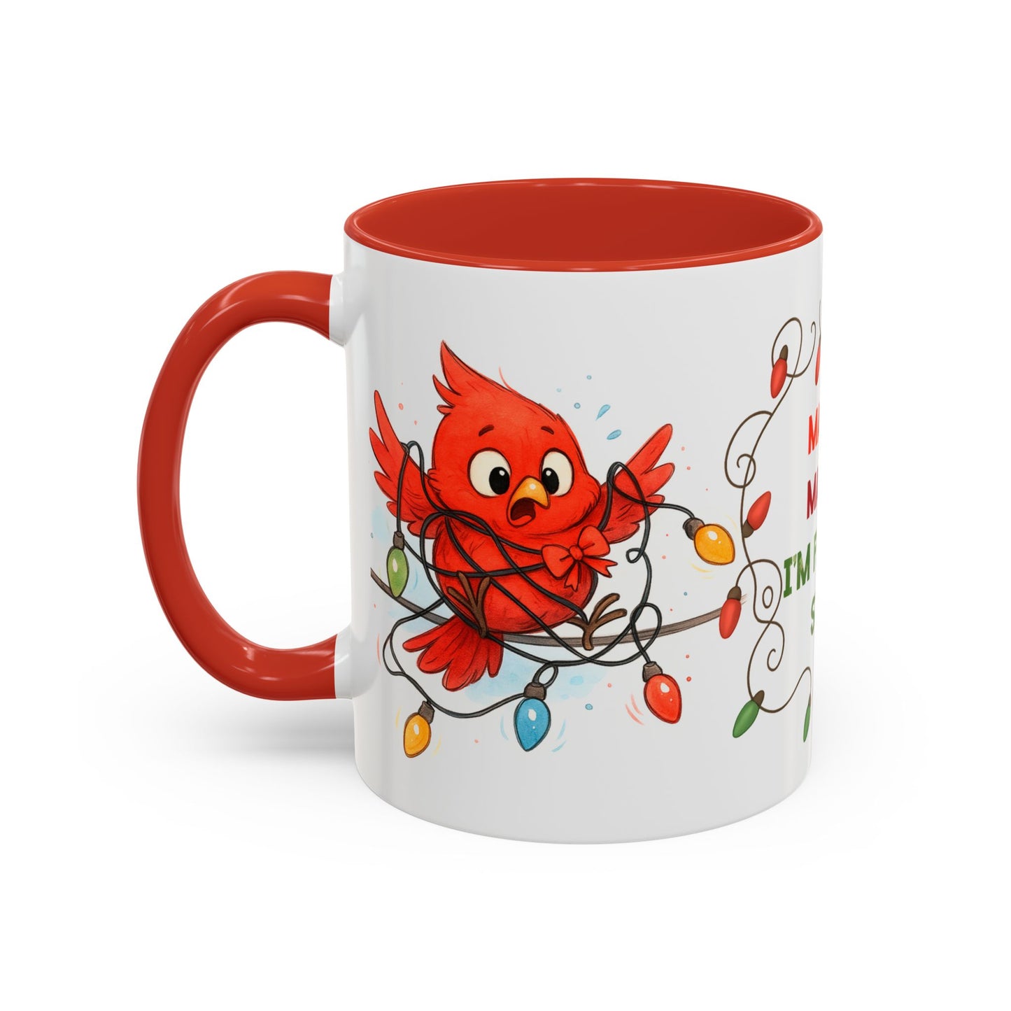 Holiday Coffee Mug - Cardinal and Christmas Lights
