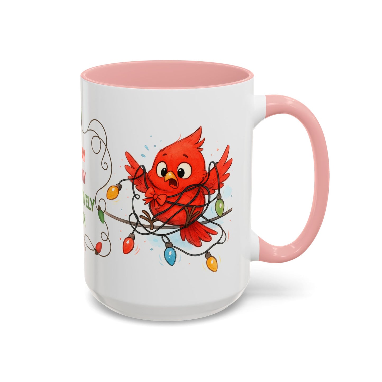 Holiday Coffee Mug - Cardinal and Christmas Lights