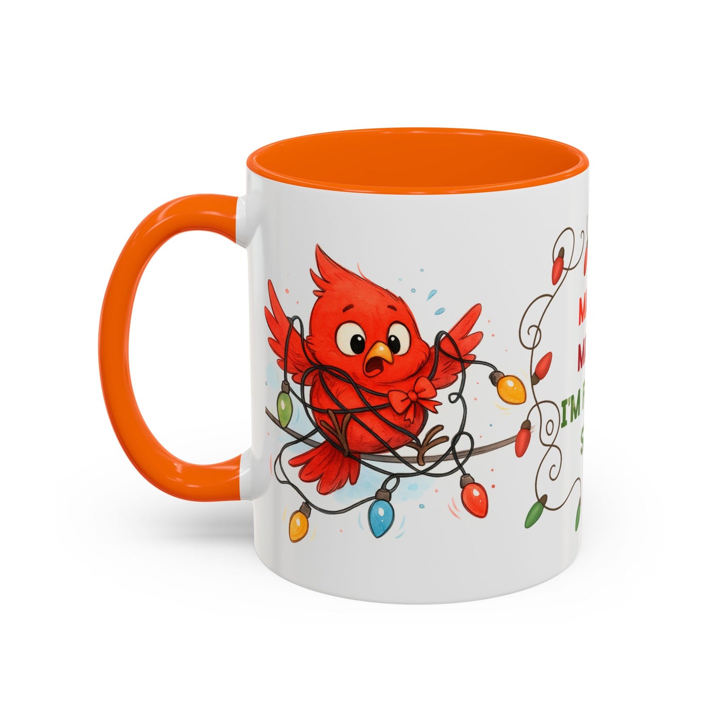 Holiday Coffee Mug - Cardinal and Christmas Lights