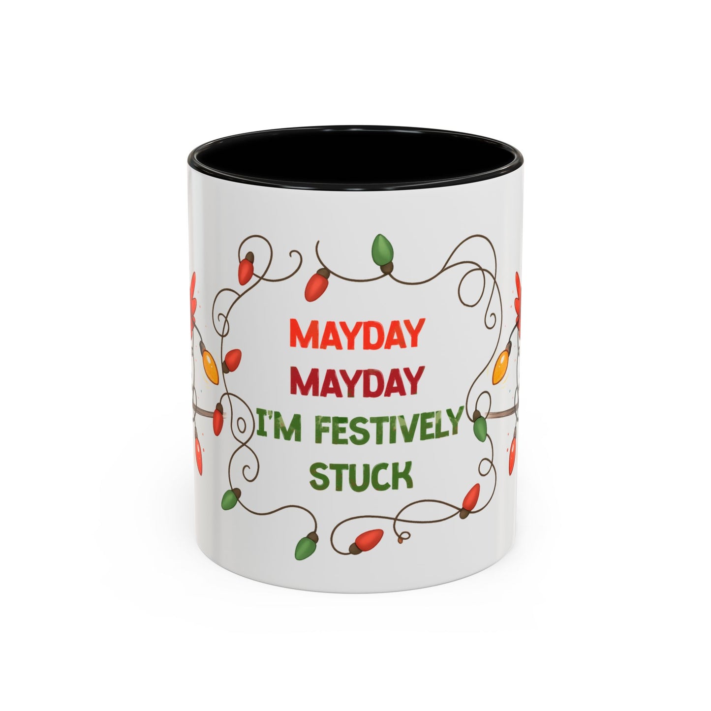 Holiday Coffee Mug - Cardinal and Christmas Lights