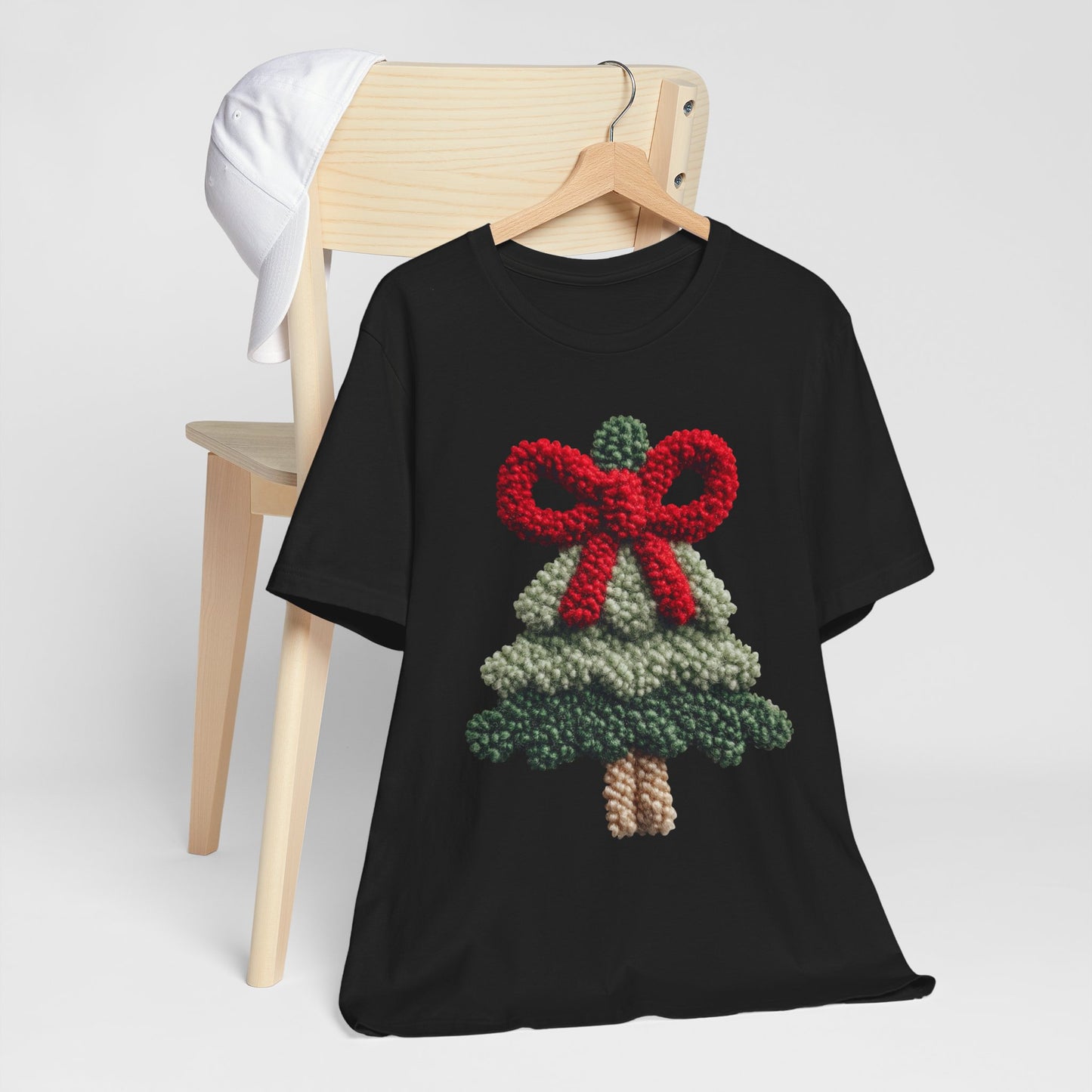 Christmas Tree Knit Tee - Tee with Red Bow