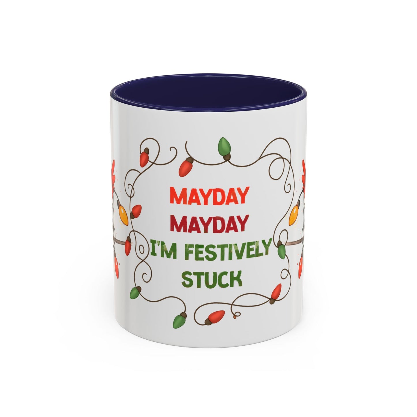 Holiday Coffee Mug - Cardinal and Christmas Lights