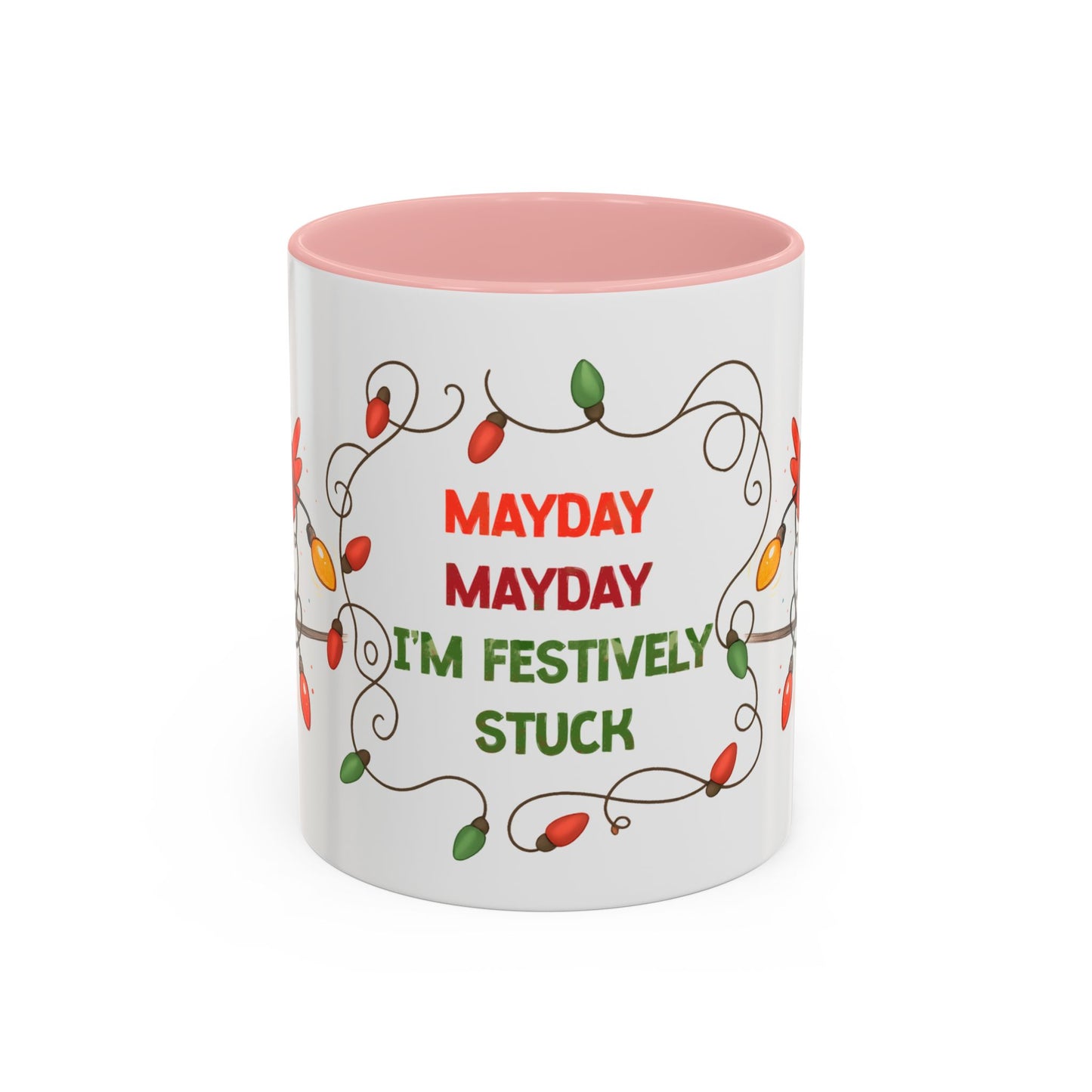 Holiday Coffee Mug - Cardinal and Christmas Lights