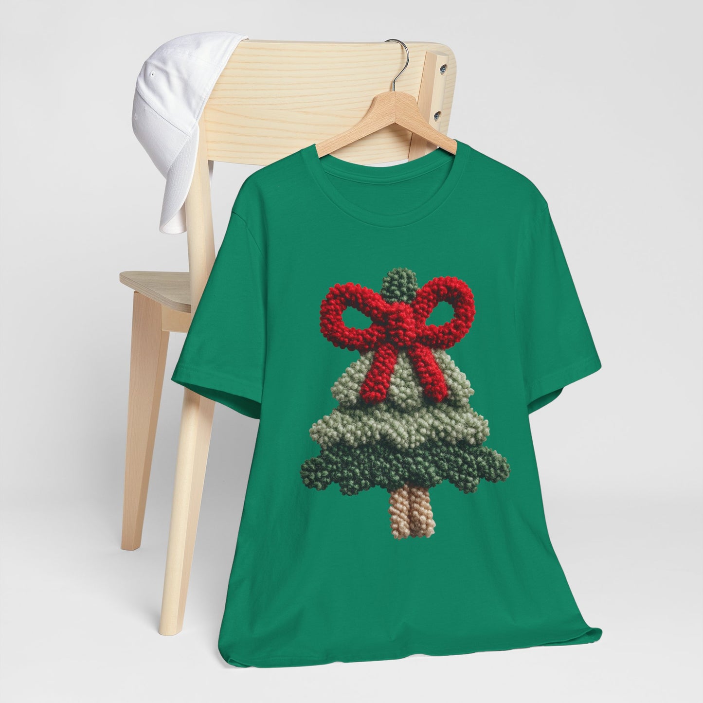 Christmas Tree Knit Tee - Tee with Red Bow