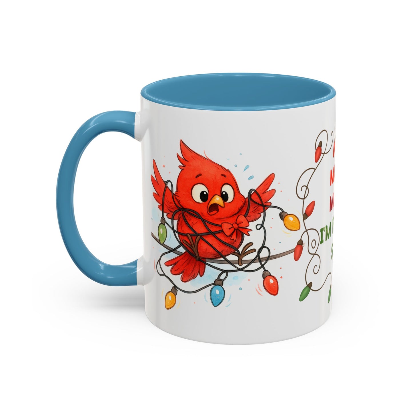 Holiday Coffee Mug - Cardinal and Christmas Lights